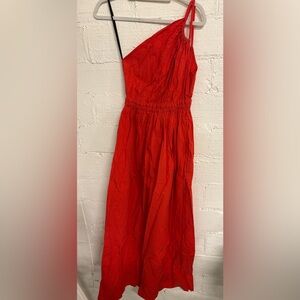 Tela Red One Shoulder Dress